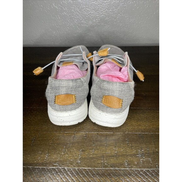 Women’s Size 7 Hey Dude Wendy Washed Gray Graphic Lined Slip-On Casual Shoes - Picture 5 of 11